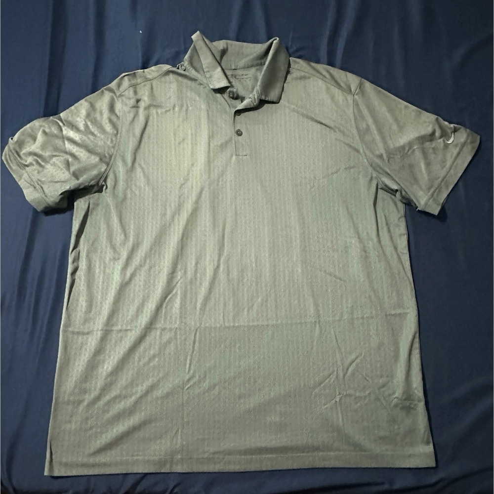 Nike Golf Dri-fit Polo Shirt Men's XXL Grey Standard Fit‎ Short Sleeve Golfing